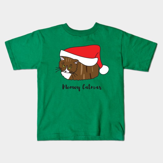 Meowy Catmas Kids T-Shirt by EmilyK